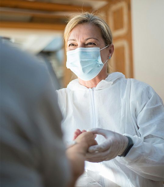 Patient being received by a MedValet nurse after receiving surgery in Colombia.