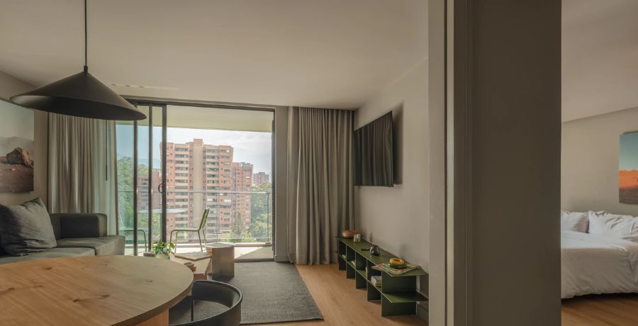 Accessible recovery apartment on a walkable street in El Poblado, Medellín.